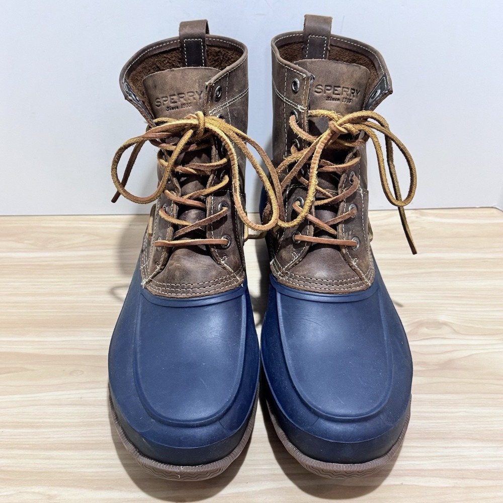 Authentic SPERRY Top-Sider Decoy Duck Boots Waterproof Mens Size 11.5 Navy Brown